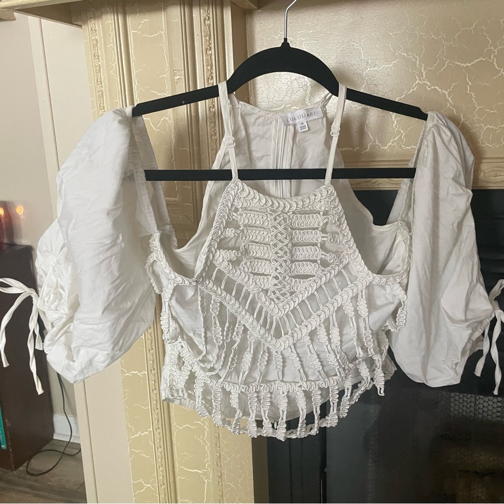 Elegant White Crochet Top
